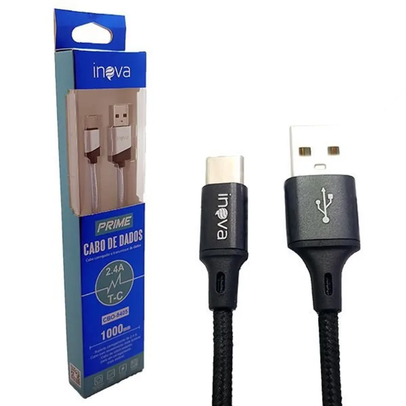Cabo de Dados carregador USB 2.4A 1000 mm, Inova Cabo flexível e durável.
