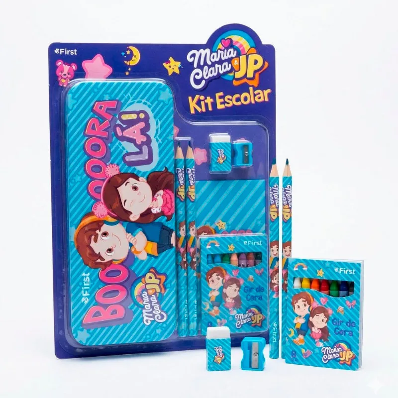 Kit Escolar Infantil Maria Clara E Jp Estojo, Canetinhas E Lápis