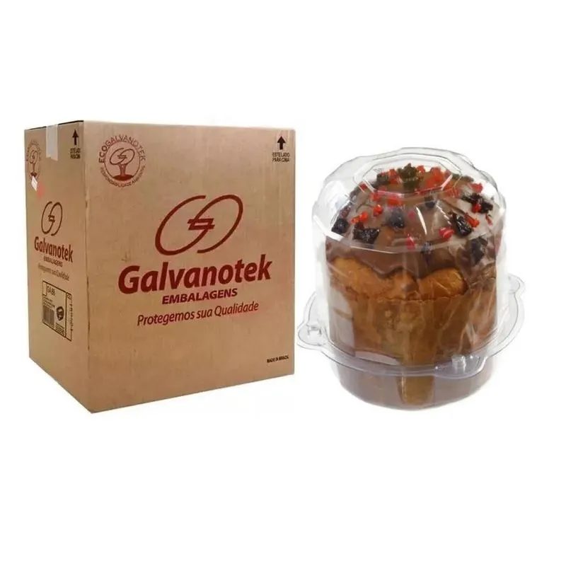 100 Embalagem Panetone Cristal 500g Galvanotek G-33 (1cx)
