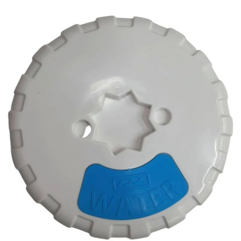 Tampa De Agulheiro Em Pvc Branca Com Azul 1-1/2 Água