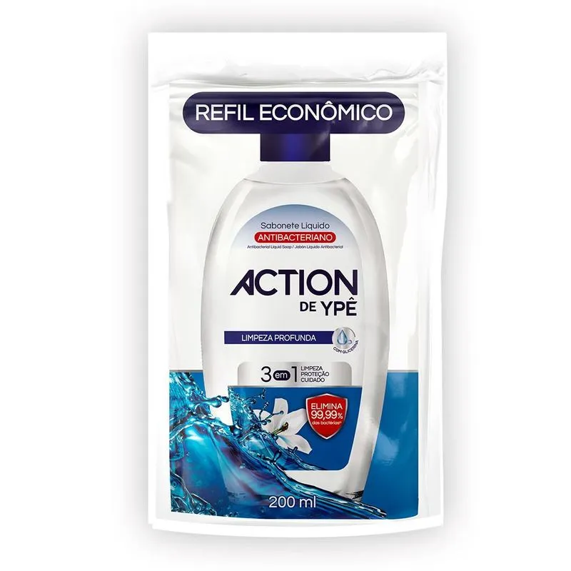 Sabonete Líquido Action de Ypê Limpeza Profunda Refil 200ml