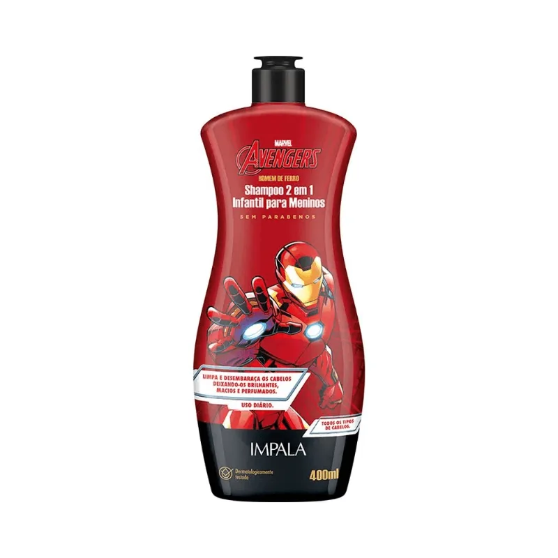 SHAMPOO IMPALA AVENGERS 2 EM 1 HOMEM DE FERRO 400ML