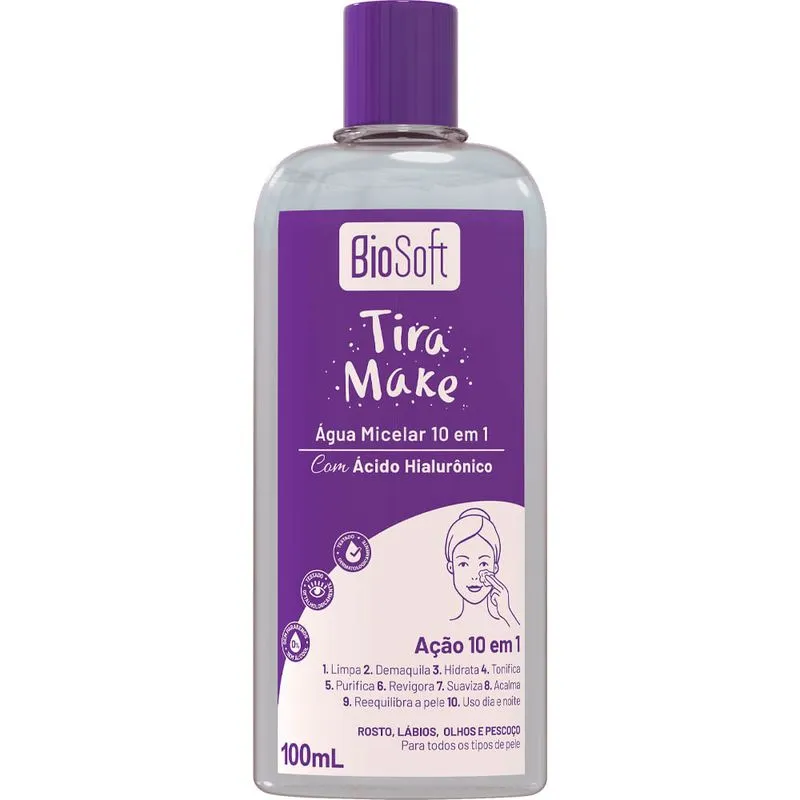 Água Micelar 10 Em 1 Soft Hair Tira Make 100ml
