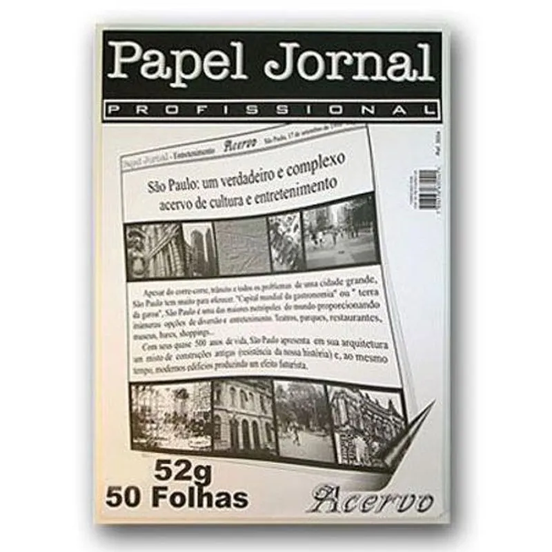 Bloco Papel Jornal A2 52g 50fl-3552