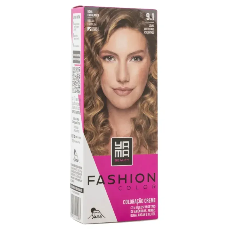 Coloração Yamá Fashion 9.1 Louro Muito Claro Cinza 60g