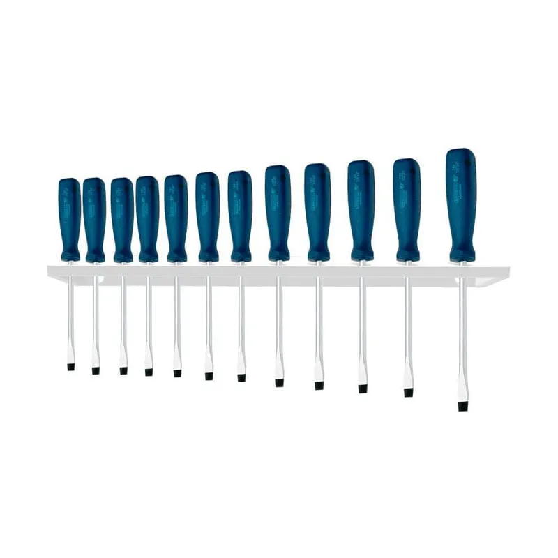 Suporte Chave Fenda E Philips - 12 Chaves Branco