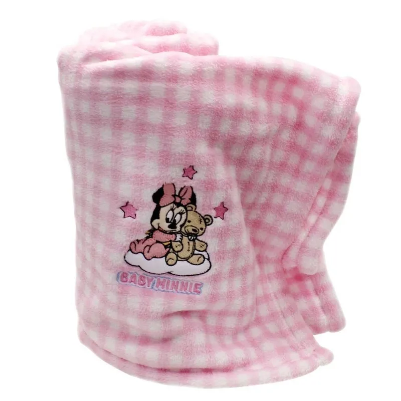 Manta Jolitex Bordada Minnie Com Ursinho Rosa