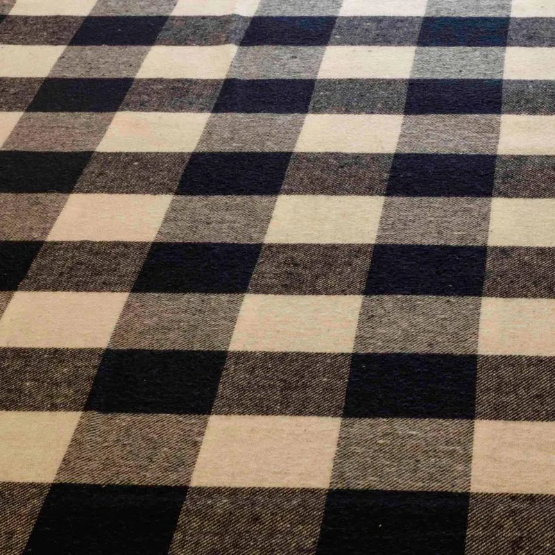 Tecido Flanela Estampada Xadrez Preto/branco