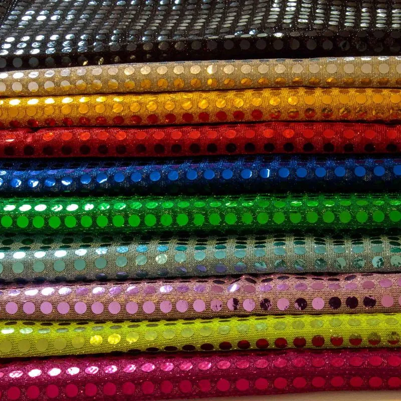 Kit Tecido Paetê 10 Cores 100% Poliéster 1,00 Mt Largura