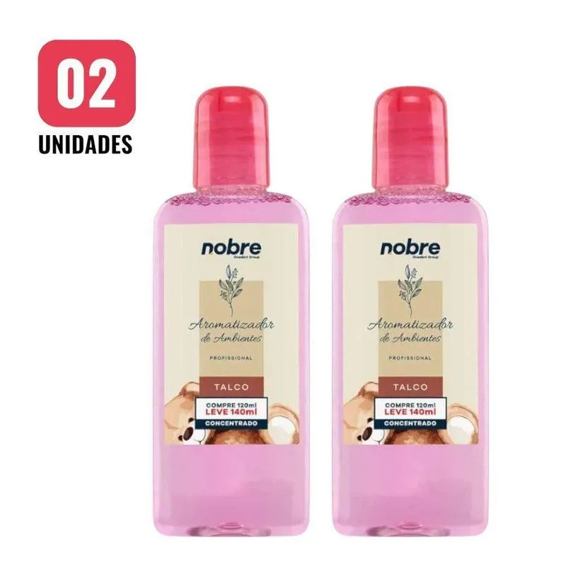 Kit 2 Aromatizantes De Ambiente 140ml Nobre - Talco Concentrado, Perfume Duradouro