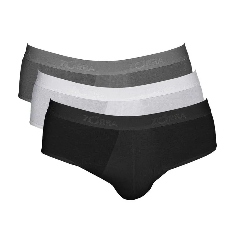 Kit 3 Cuecas Zorba Slip Modal 688 Pto/Chu/Mho - P
