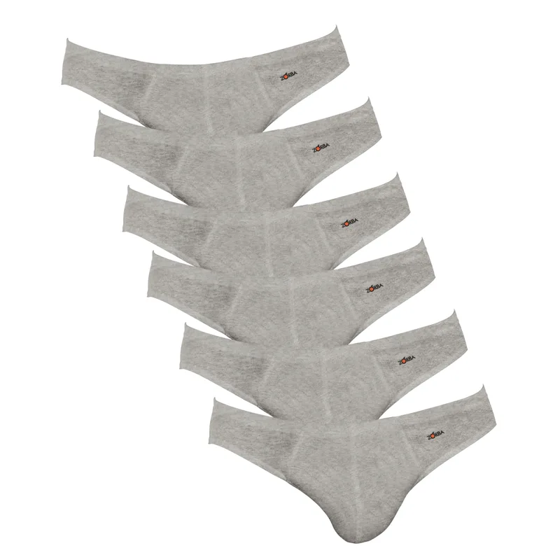 Kit 6 Cuecas Zorba Slip Algodão 791 Mescla - G