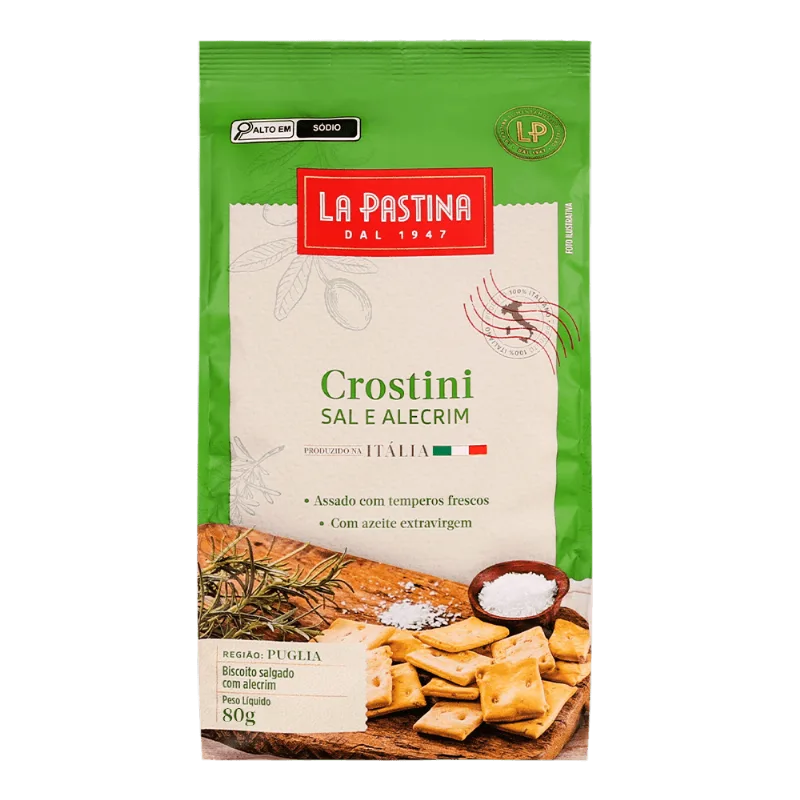 Crostini It Sal Marinho Alecrin La Pastina 80g