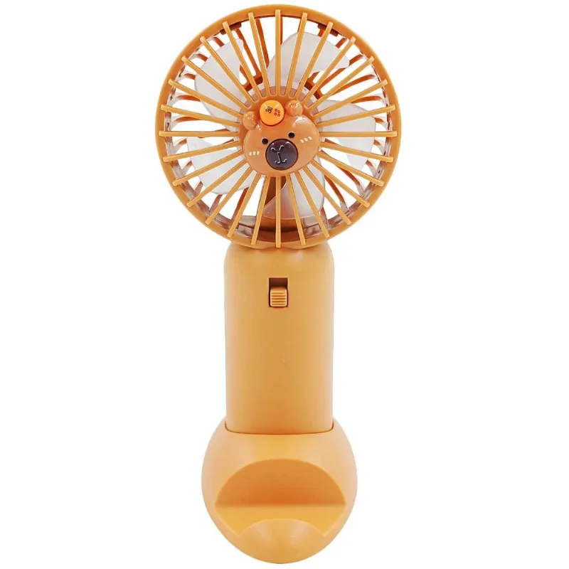 Mini Ventilador Capivara 14,5cm em Plástico Michael Judi-Marrom Claro