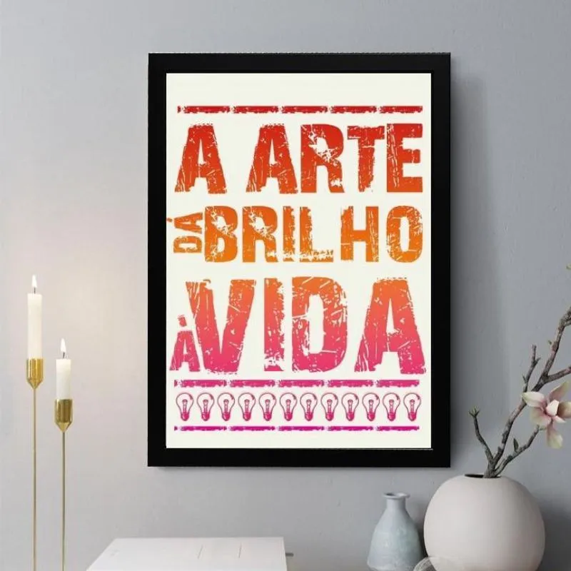 Quadro Decorativo A Arte Dá Brilho à Vida 24X18Cm