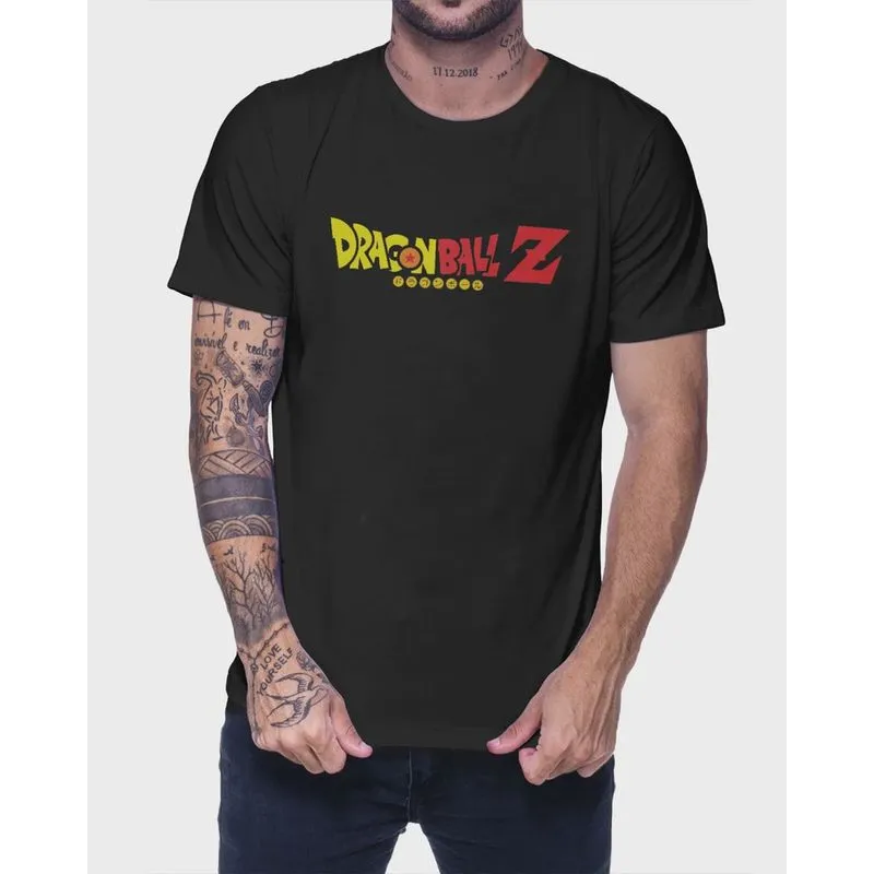 Camisa Camiseta Dragon Ball Z Logo 100% Algodão Premium