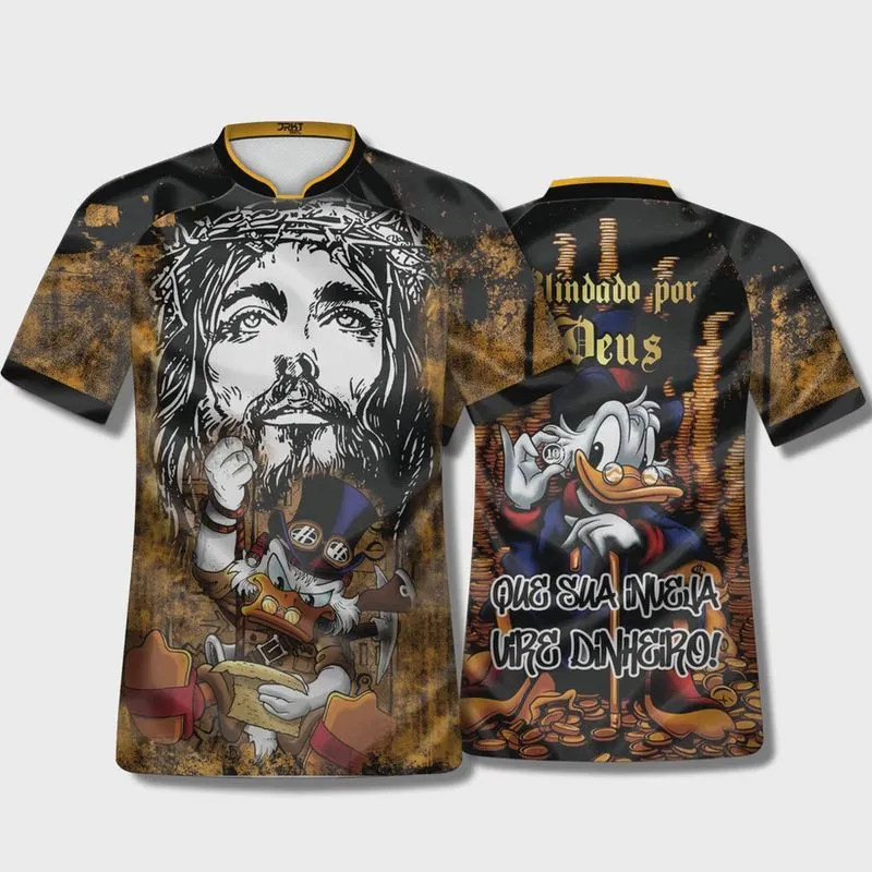 Camiseta de Quebrada Blindado Por Deus Tio Patinhas Jesus