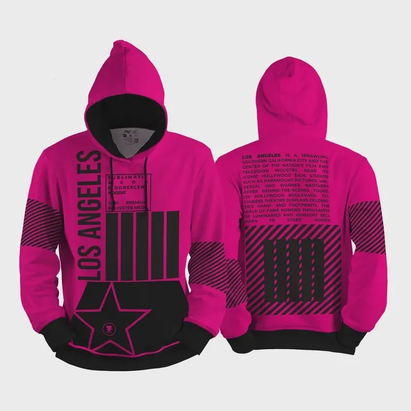 Blusa Moletom Streetwear Neon Global City Los Angeles Califórnia