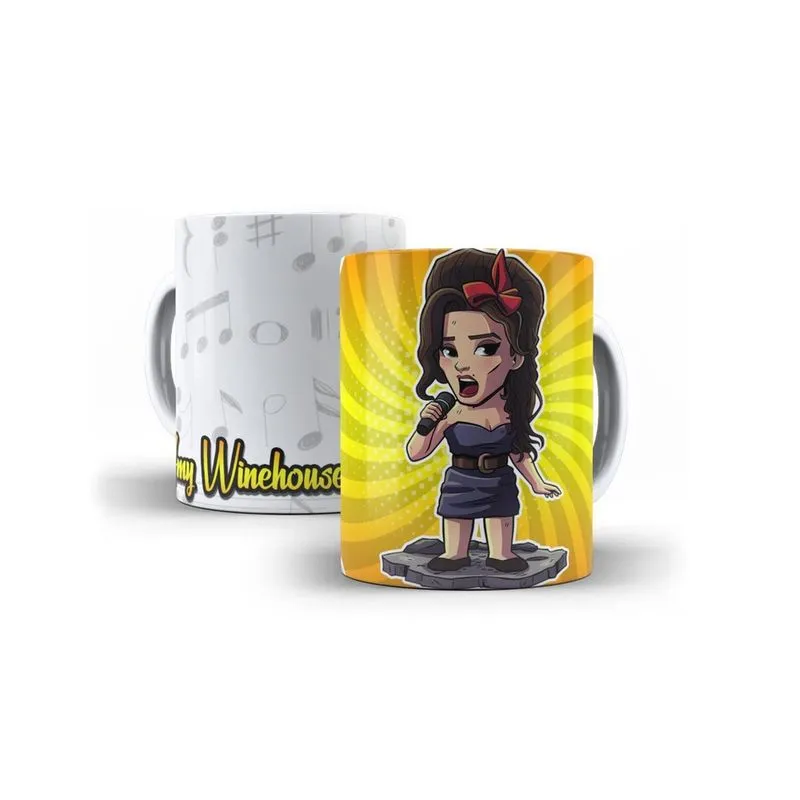Caneca Porcelana Divertida Hits Da Música Amy Winehouse
