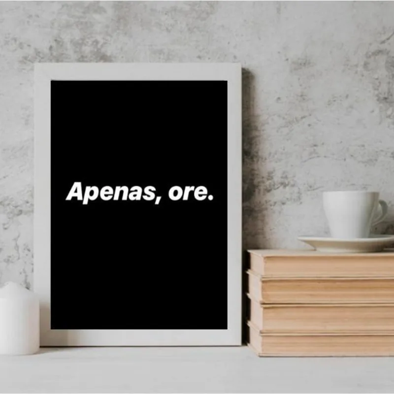 Quadro Decorativo 45x34cm - Moldura Branca Com Vidro