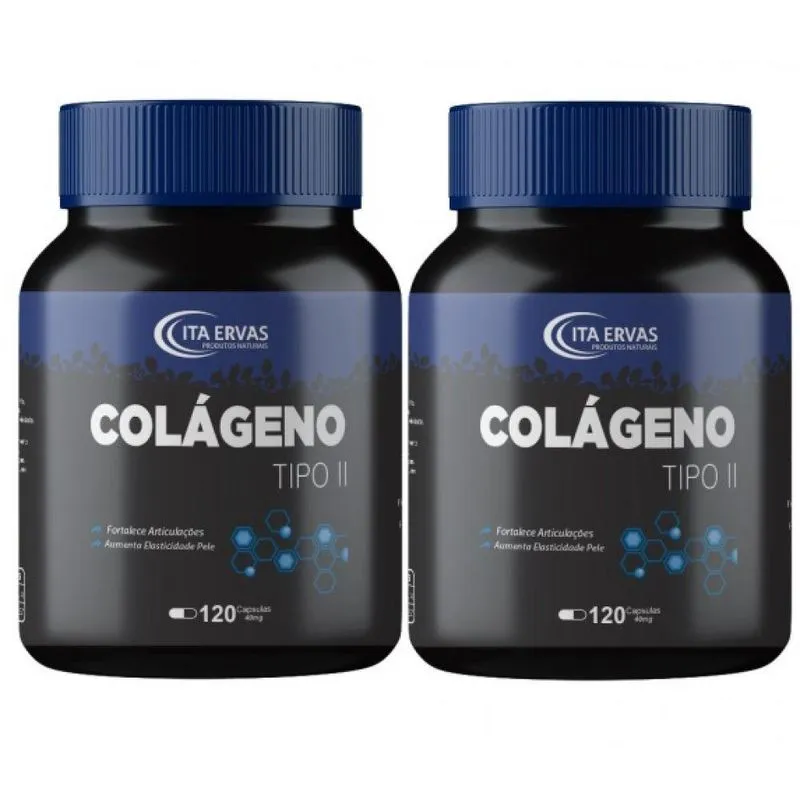 2 Potes Colágeno Tipo 2 Uc-ii 40mg Itaervas 120 Cápsulas
