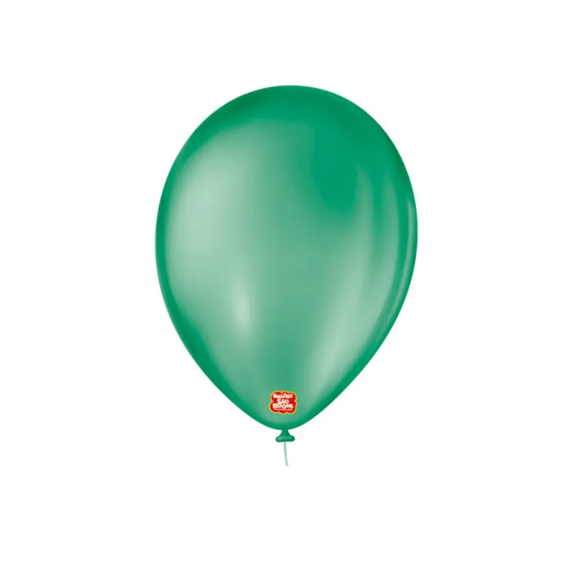 BALÃO REDONDO 50UN NÚMERO 5 LISO VERDE FOLHA SÃO ROQUE
