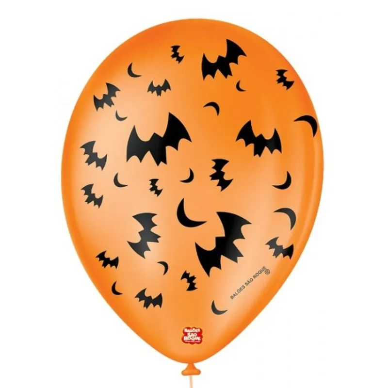 Balão Halloween Morcego Laranja com25 Balões São Roque