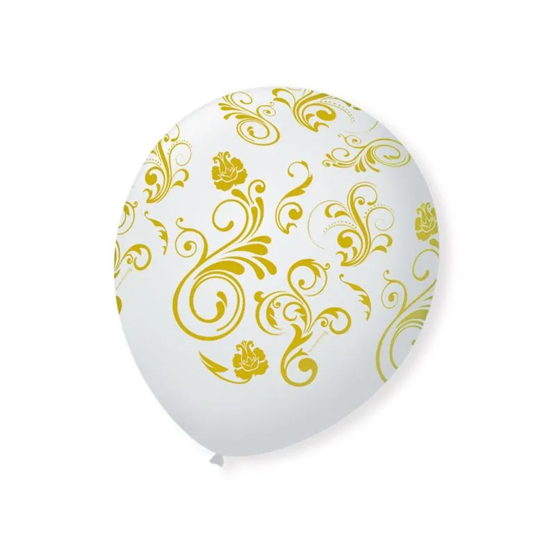 Balão Tema Arabesco 9 25 Unidades São Roque - Branco