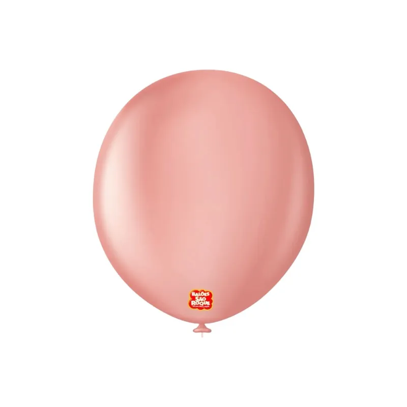 BALÃO REDONDO 50UN NÚMERO 9 LISO ROSÊ SÃO ROQUE