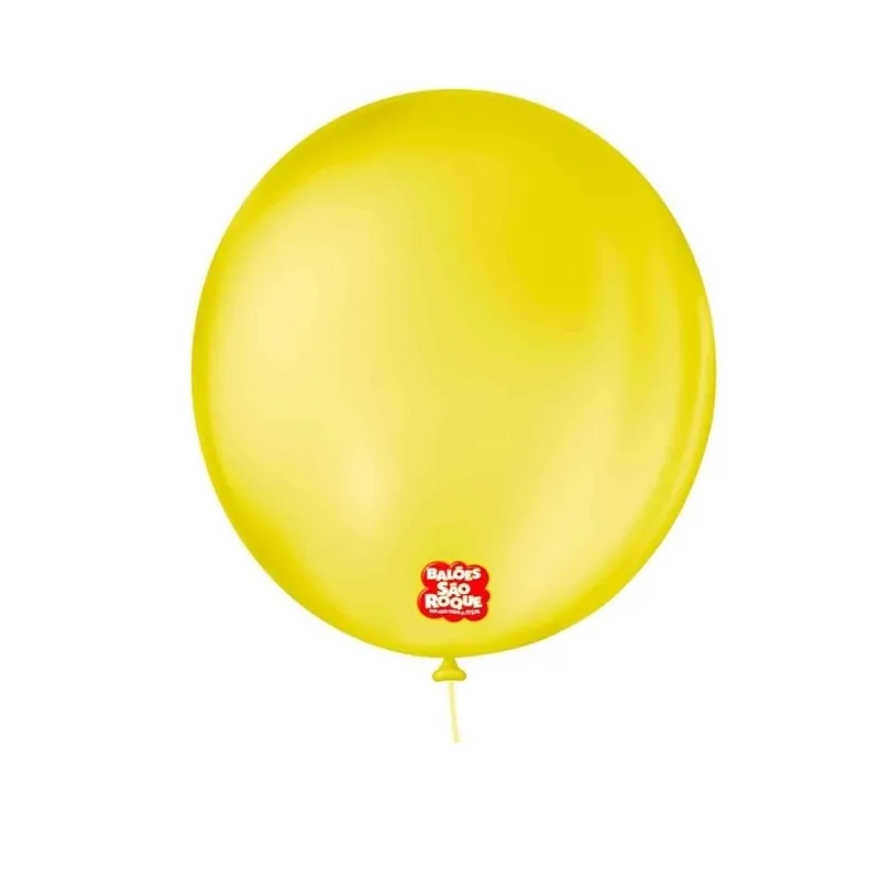 BALÃO REDONDO 25UN NÚMERO 11 LISO AMARELO CITRINO SÃO ROQUE
