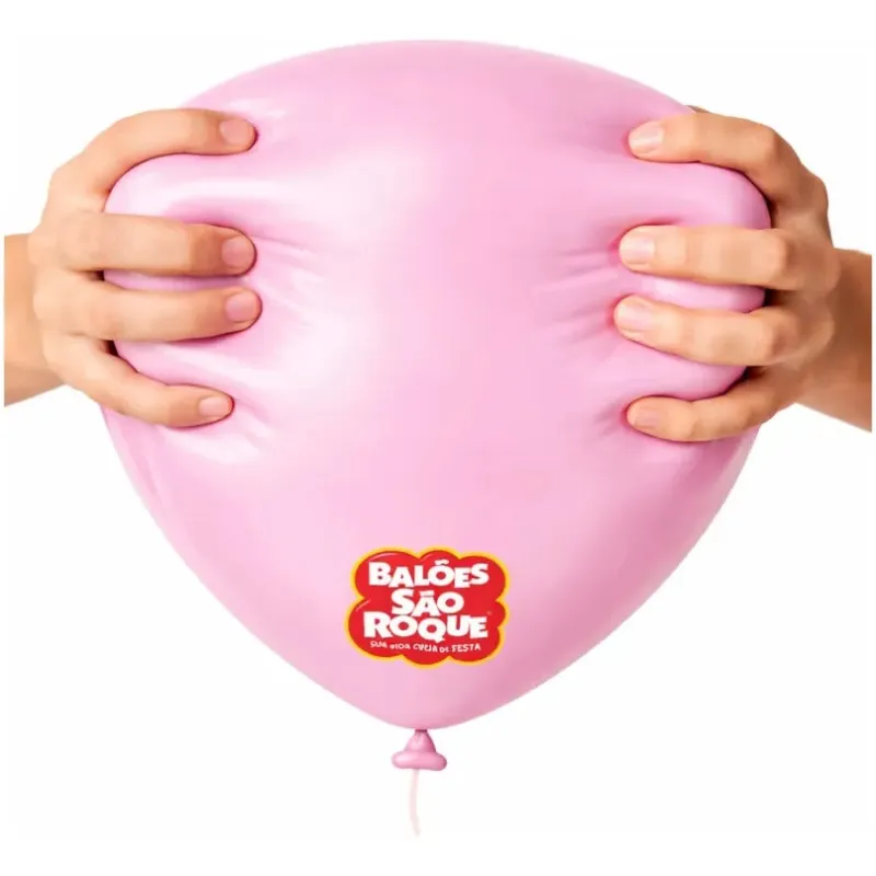 BALÃO REDONDO 25UN NÚMERO 11 LISO ROSA BABY SÃO ROQUE