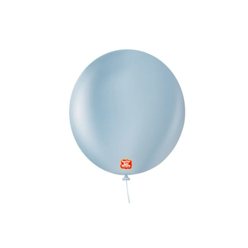 BALÃO REDONDO 50UN NÚMERO 7 LISO AZUL RETRÔ SÃO ROQUE