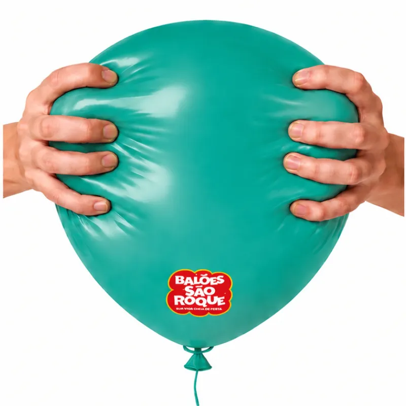BALÃO REDONDO 25UN NÚMERO 11 LISO VERDE OCEANO SÃO ROQUE