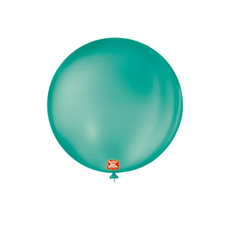 BALÃO REDONDO 10UN NÚMERO 16 LISO VERDE OCEANO SÃO ROQUE