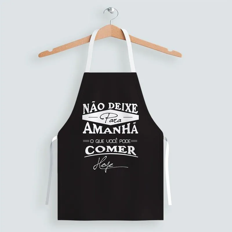 Avental Oxford Com Regulador De Altura Comer Hoje Preto