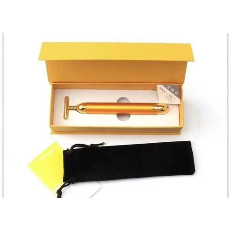 Massageador Anti Rugas Vibro Facial Ouro 24k Renovacao Pele