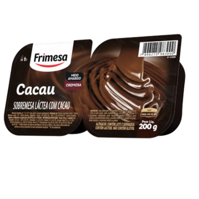Sobremesa De Chocolate Meio Amargo Frimesa 200g