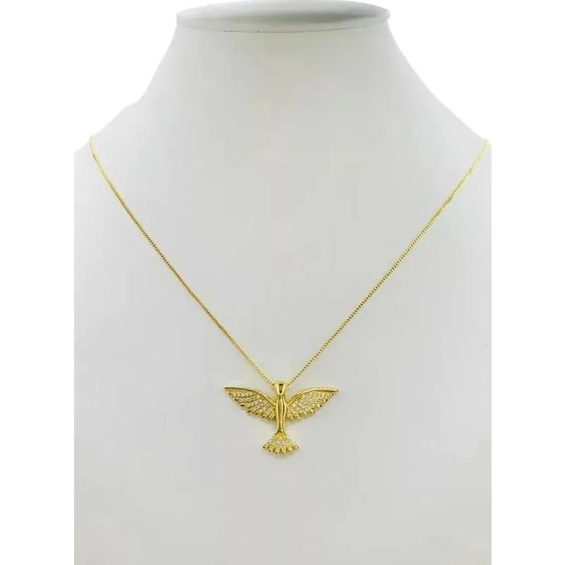 Cordão Feminino Pássaro Banhado Ouro 18k 50cm