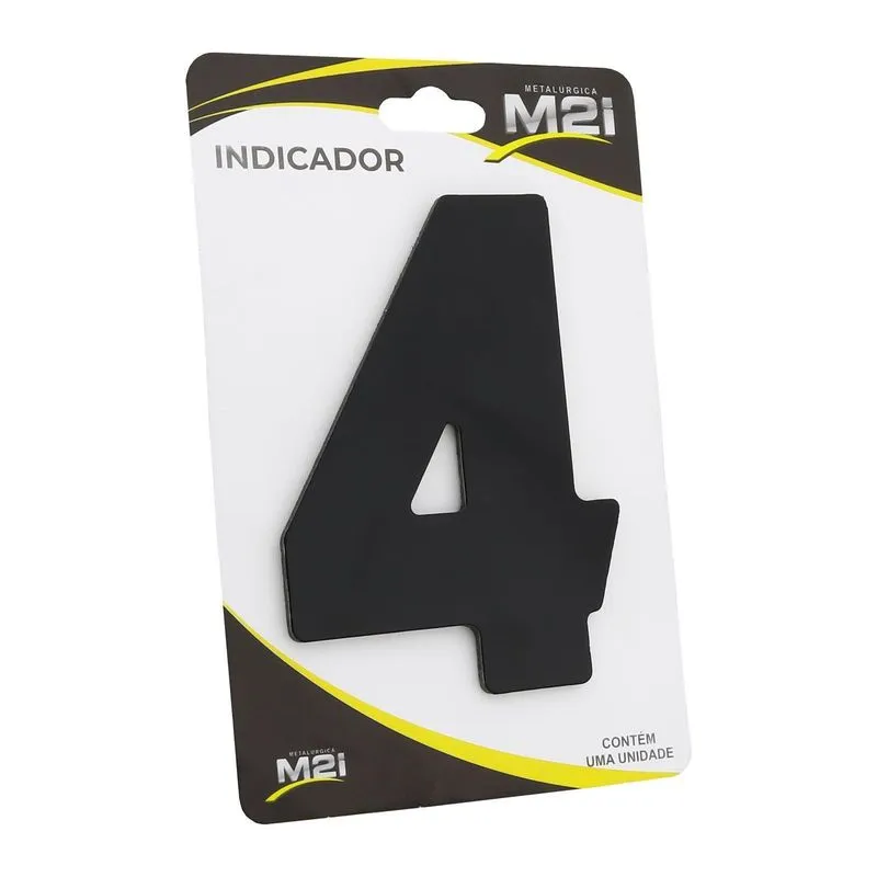 Número 4 Residencial Em Alumínio Composto Preto