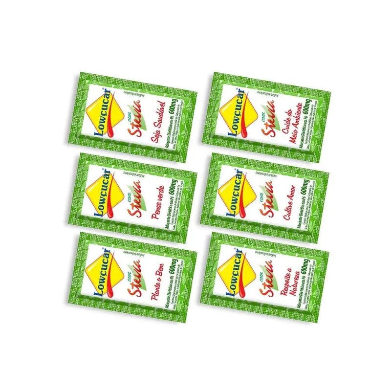 Adoçante Lowçucar Plus Com Stevia Sache Caixa Com 1000 X 0,6g Lowçucar