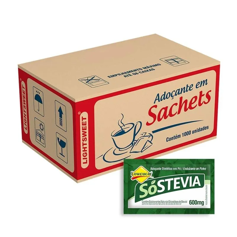 Adoçante Lowçucar Sóstevia Caixa com 1000 x 0,6G