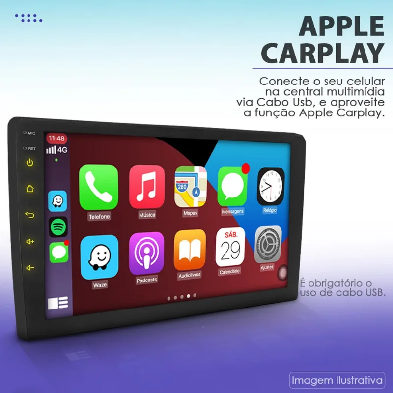 Central Multimidia 9 Pol Apple Carplay Android Auto Bt Mercedes