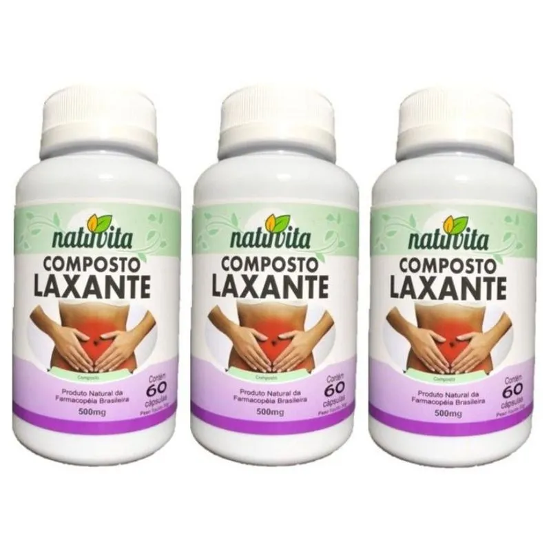 Kit 3 Composto Laxante - Natuvita - 60 Cápsulas