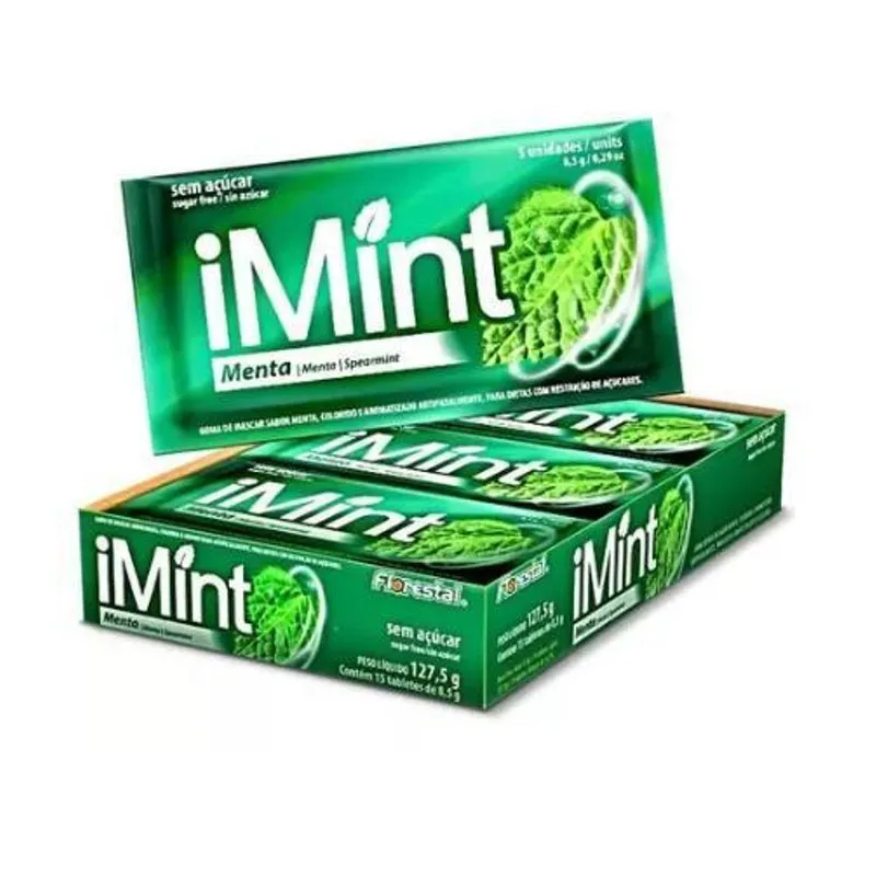 2 Caixas Chiclete Sabor Menta 15 Unidades Imint Florestal