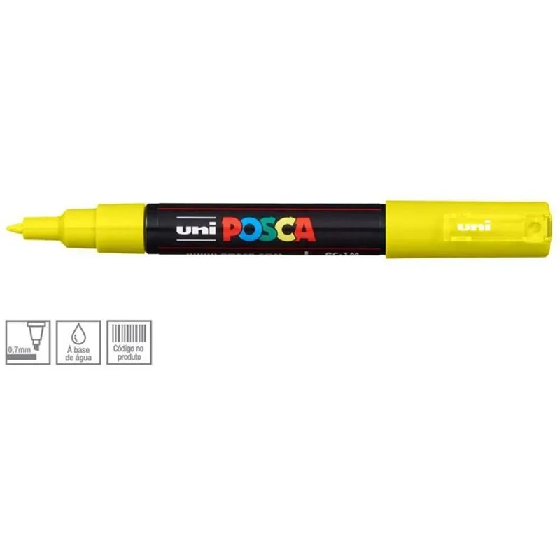 Caneta Posca Amarela PC-1M Ponta 0,7 mm Un.