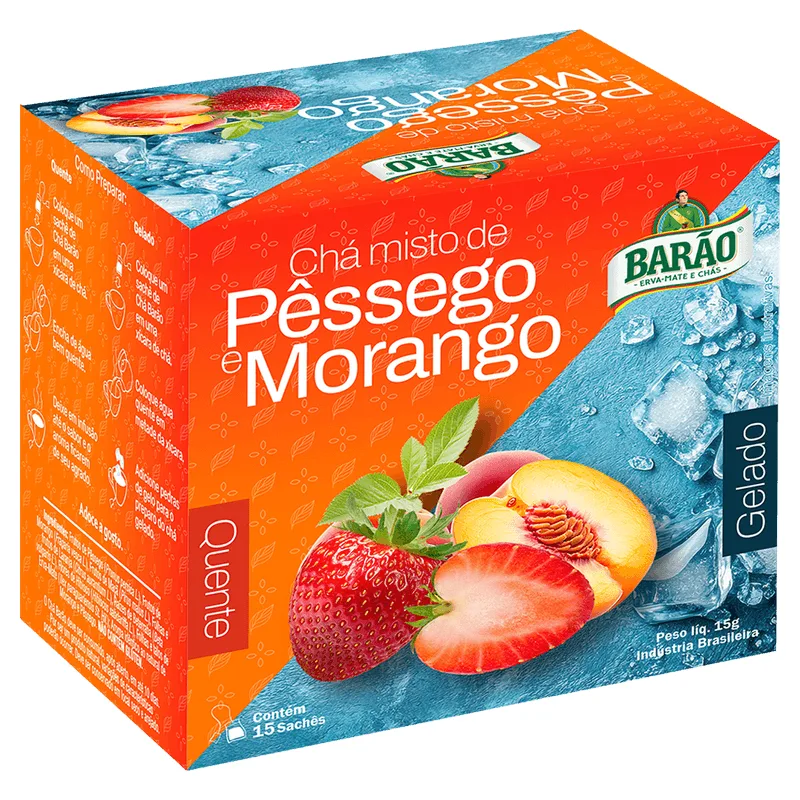 Chá Barão Pêssego e Morango 15g