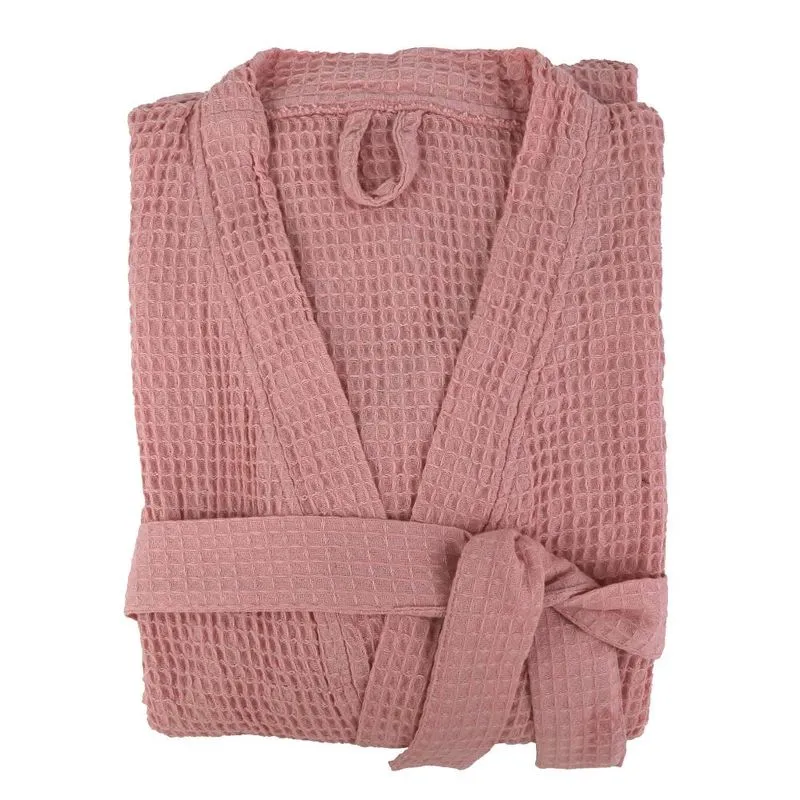 Roupão Waffle P/m Algodão Rosa - A\casa