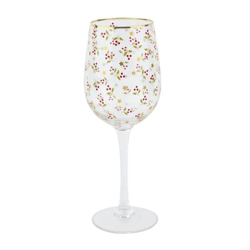 Taça Vinho Natal Verde E Vermelha 380ml - A\casa