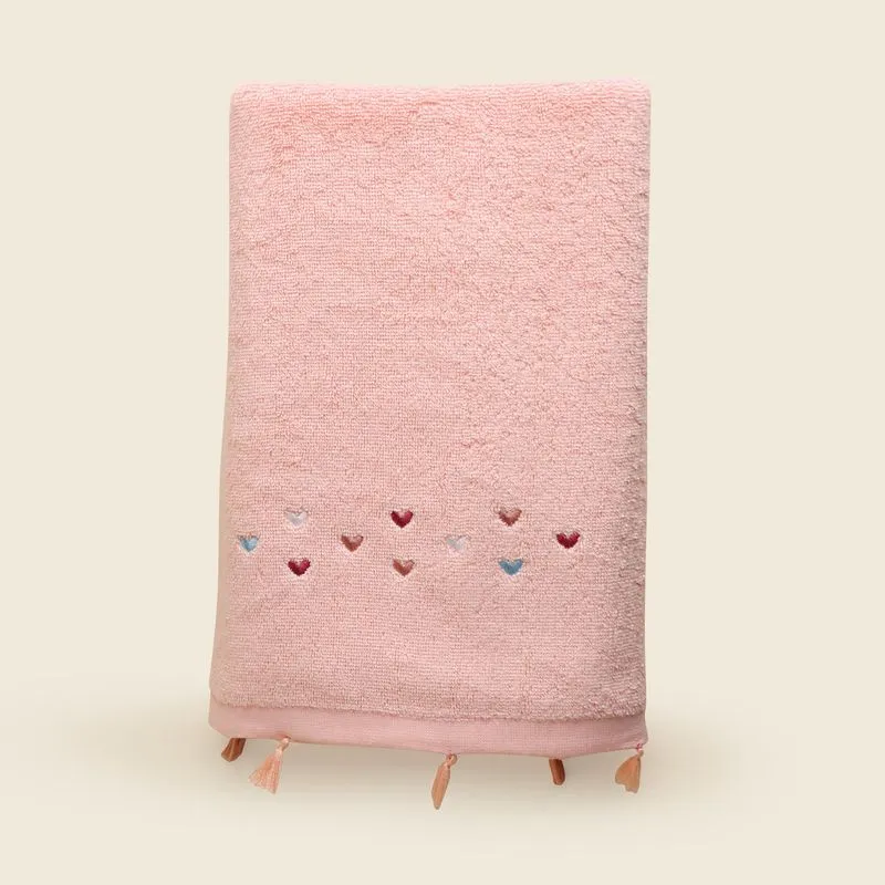 Toalha de Banho A\BABY 70x140 Algodão Heart Bordada