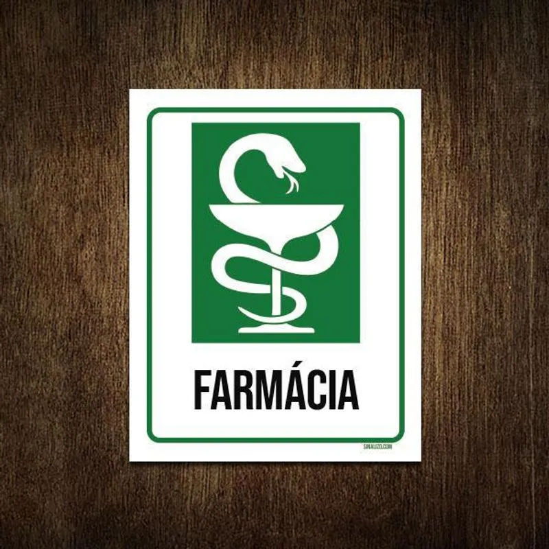 Placa Sinalização Hospitalar Farmácia 18x23